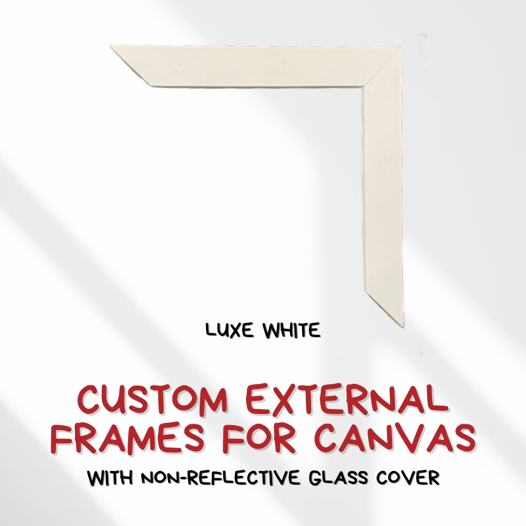 Custom External Frames For Canvas with Non-Reflective Glass Cover