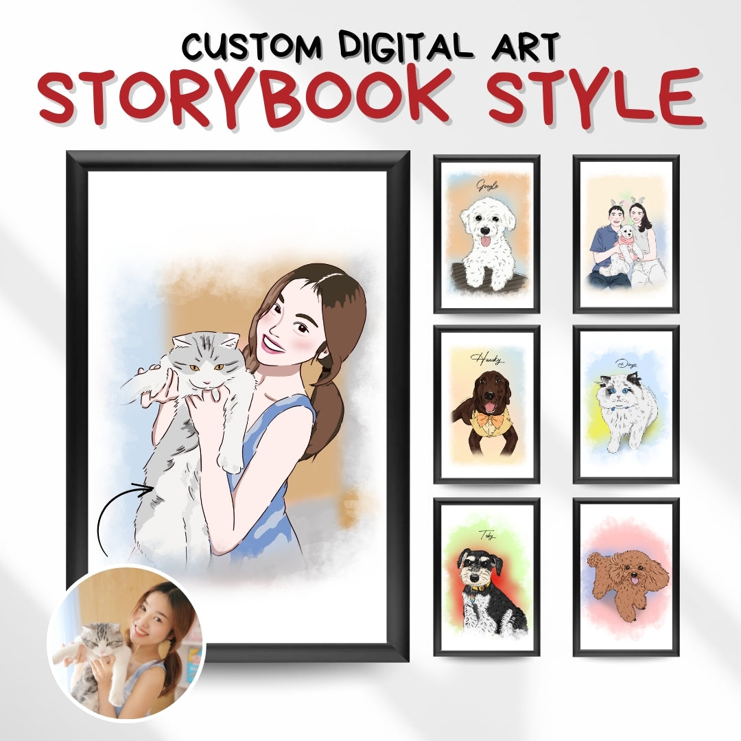 Digital Art (Storybook Style) Pet & Human Portraits