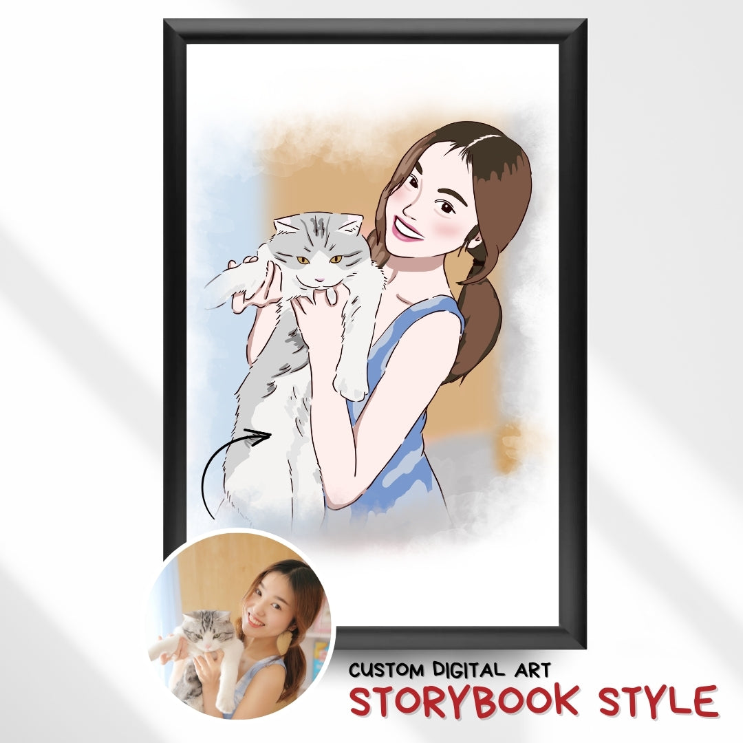 Digital Art (Storybook Style) Pet & Human Portraits