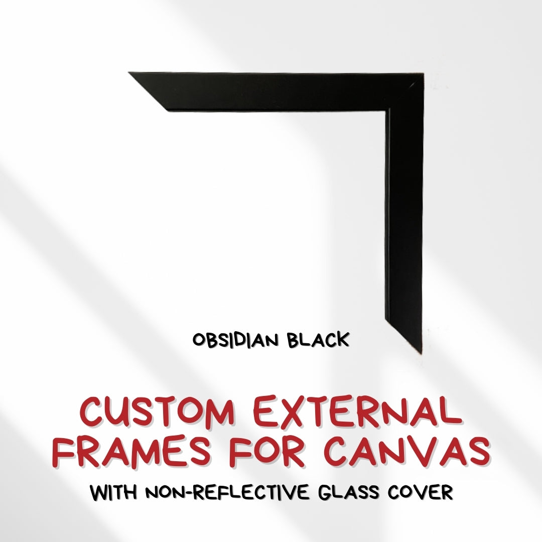 Custom External Frames For Canvas with Non-Reflective Glass Cover