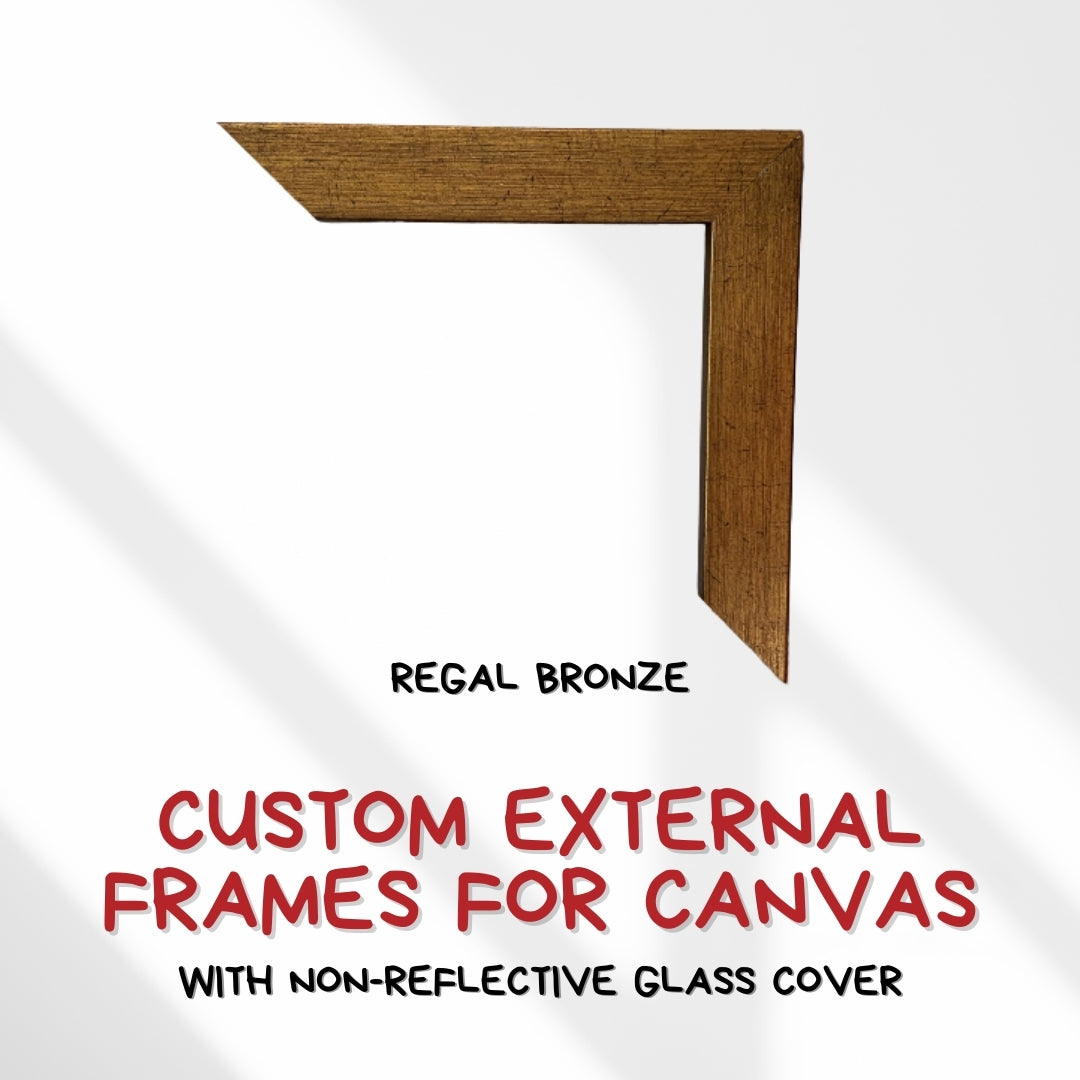 Custom External Frames For Canvas with Non-Reflective Glass Cover